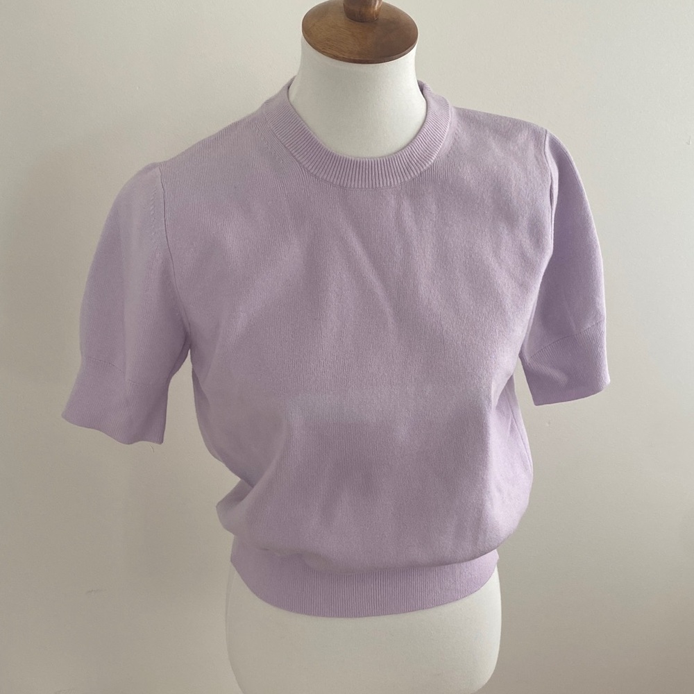 French Connection Lilac Short-Sleeve Knit Top